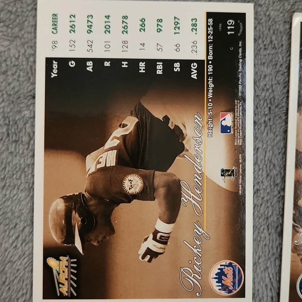 Vintage 1999 Pacific Aurora Baseball Trading Card Lot